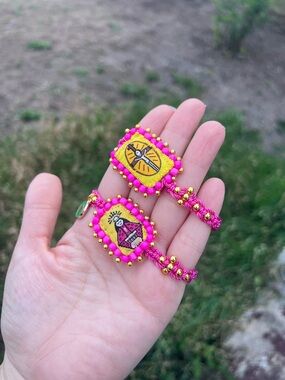 Bright Pink & Yellow Kids Friendship Bracelets